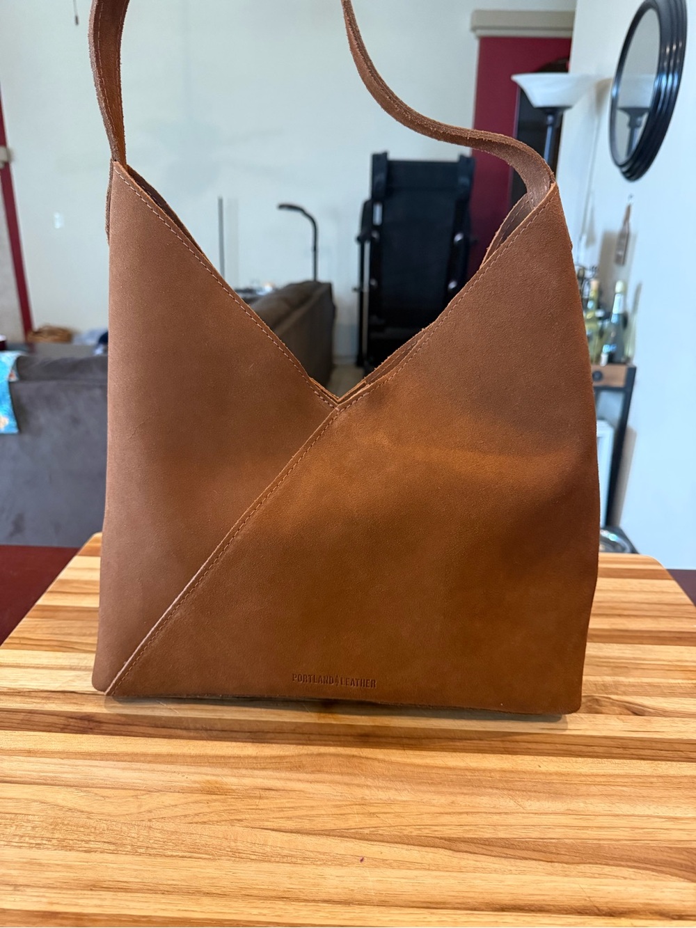 Women's Brown Leather Hobo Bag - Picture 2 of 3